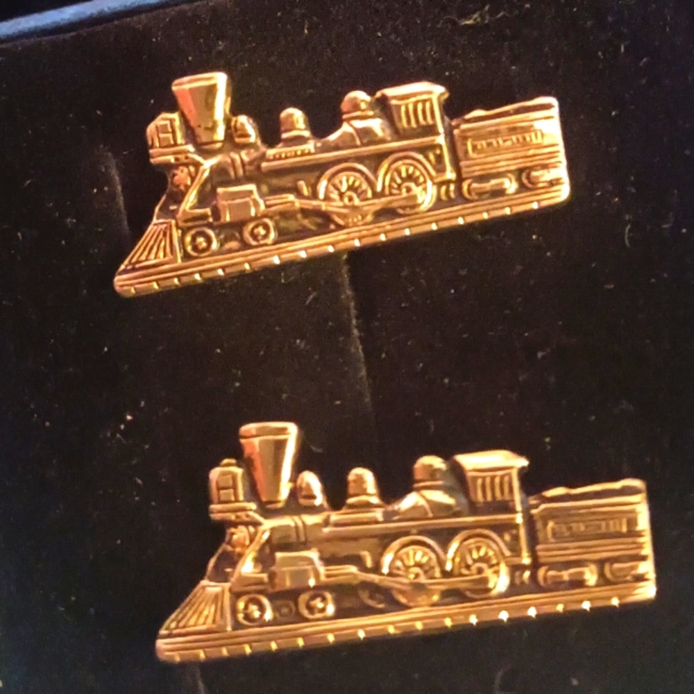 Vintage Gold Train Cufflinks